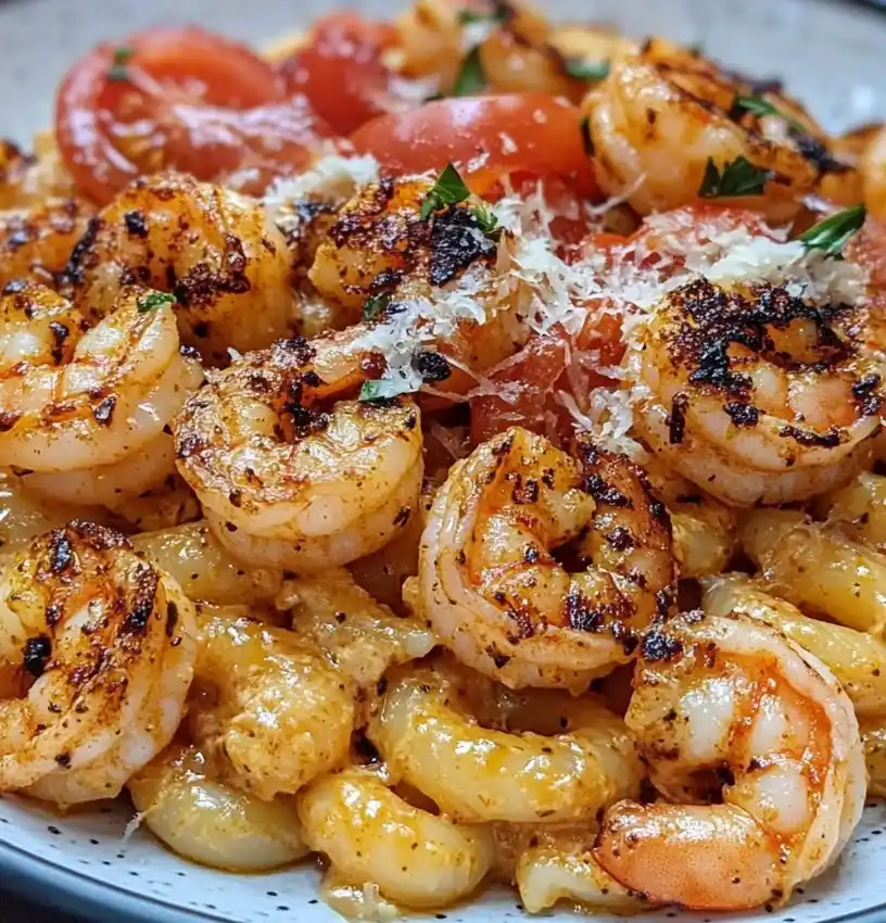 Blackened Shrimp Cavatappi close up